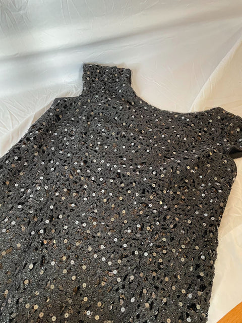 $209 Adrianna Papell Women Cap Sleeve Embellished Dress Black Dress Plus 18W