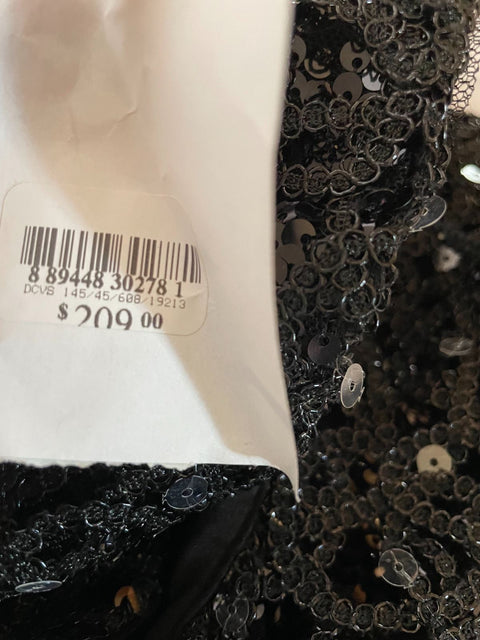 $209 Adrianna Papell Women Cap Sleeve Embellished Dress Black Dress Plus 18W
