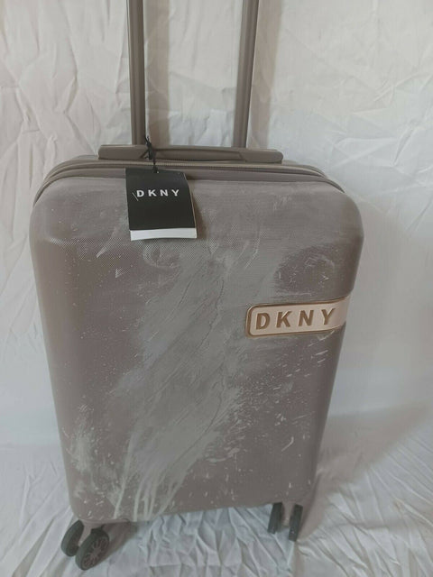 $495 DKNY Rapture 21" Hardside Spinner Suitcase Luggage Carry On Gray