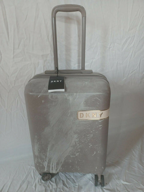 $495 DKNY Rapture 21" Hardside Spinner Suitcase Luggage Carry On Gray