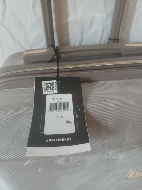 $495 DKNY Rapture 21" Hardside Spinner Suitcase Luggage Carry On Gray