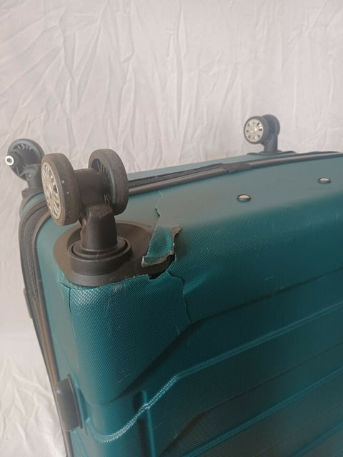 Travelers Club Madison Expandable Spinner Luggage Green 28" Large Suitcase Teal