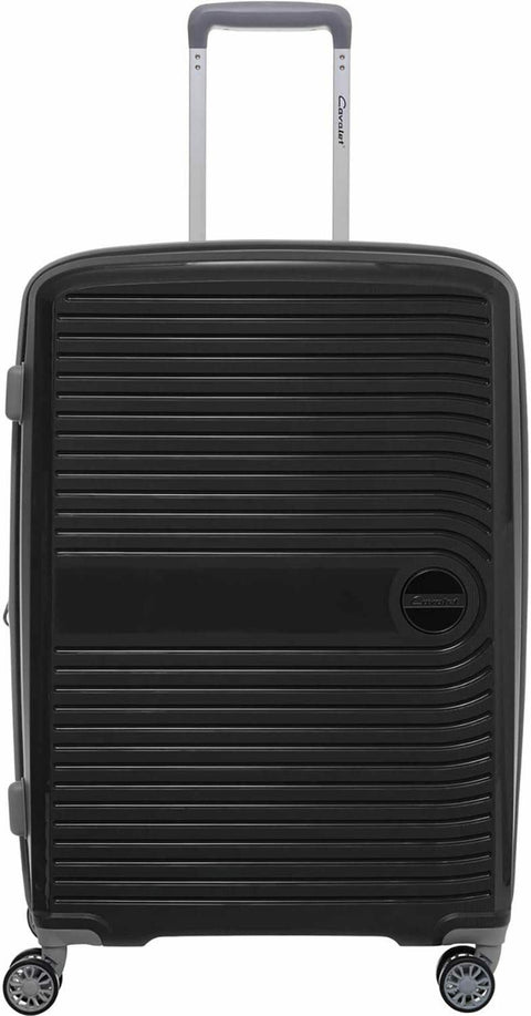 $500 Cavalet Ahus 28"hardside polyproylene large spinner checked luggage Black