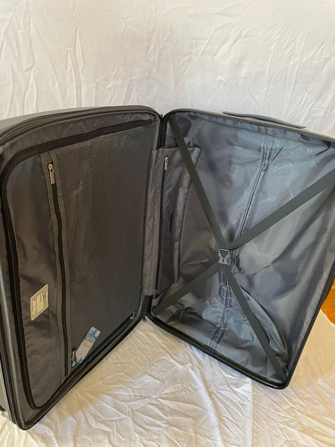 $500 Cavalet Ahus 28"hardside polyproylene large spinner checked luggage Black