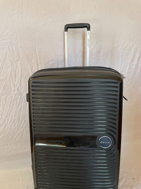 $500 Cavalet Ahus 28"hardside polyproylene large spinner checked luggage Black