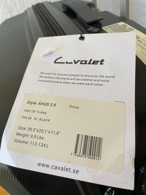 $500 Cavalet Ahus 28"hardside polyproylene large spinner checked luggage Black