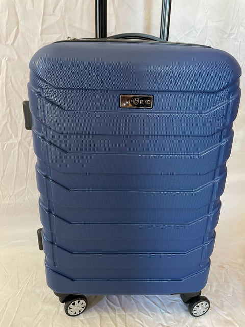 Travelers Club Madison Expandable Spinner Luggage Blue 20" Carry On Suitcase