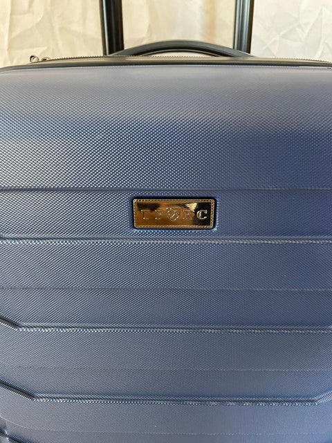 Travelers Club Madison Expandable Spinner Luggage Blue 20" Carry On Suitcase