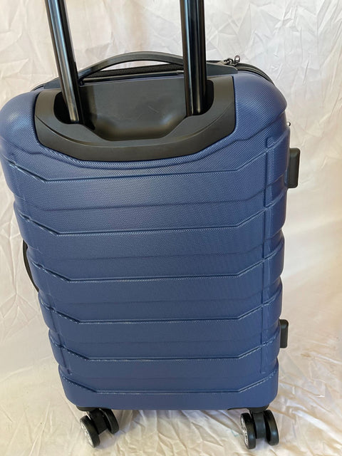 Travelers Club Madison Expandable Spinner Luggage Blue 20" Carry On Suitcase