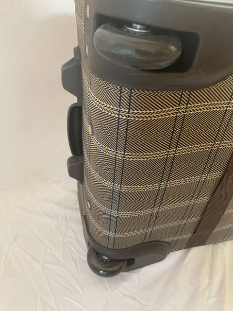 $360 LONDON FOG BRENTWOOD 15" CARRY ON UNDER SEAT BAG BROWN PLAIDS