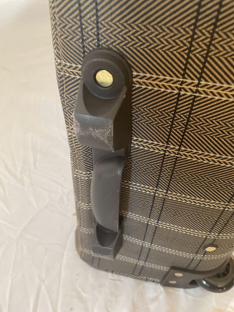 $360 LONDON FOG BRENTWOOD 15" CARRY ON UNDER SEAT BAG BROWN PLAIDS
