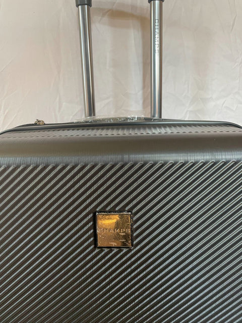$520 New Champs Iconic 24" Spinner TSA Lock Hardcase Black Luggage Suitcase