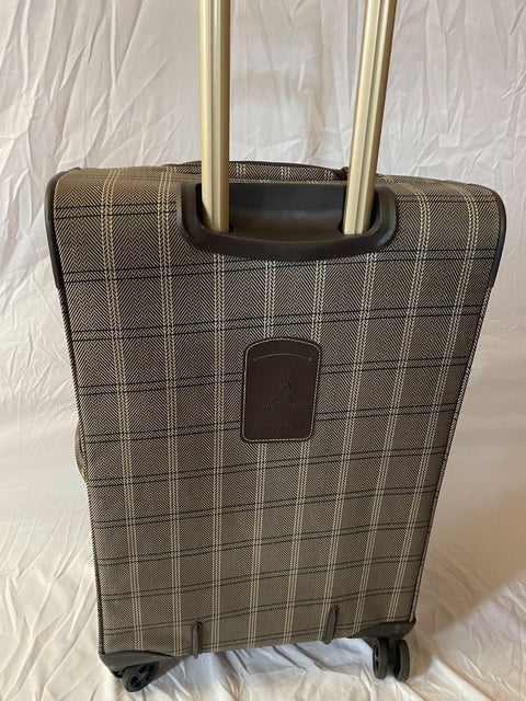 $340 London Fog Brentwood II 25" Expandable Spinner Luggage Suitcase Plaids