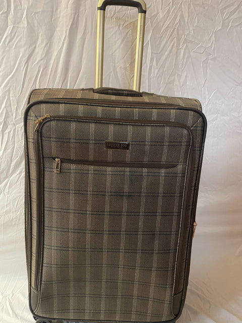 $400 London Fog Brentwood II 29" Expandable Spinner Luggage Suitcase Plaids