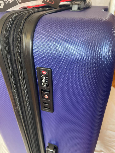 $480 New DUKAP Crypto Lightweight Hard Spinner Luggage 32" Suitcase Blue