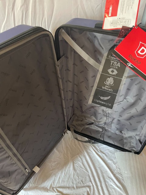 $480 New DUKAP Crypto Lightweight Hard Spinner Luggage 32" Suitcase Blue