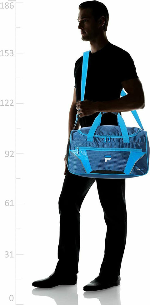 New Fila Drone Duffel Bag Sports Gym Carry On Bag Blue 19"