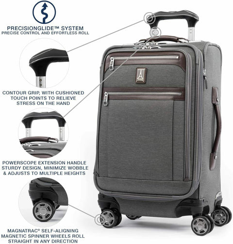 $680 Travelpro Luggage Platinum Elite 21” Expandable Carry-on Spinner Suiter