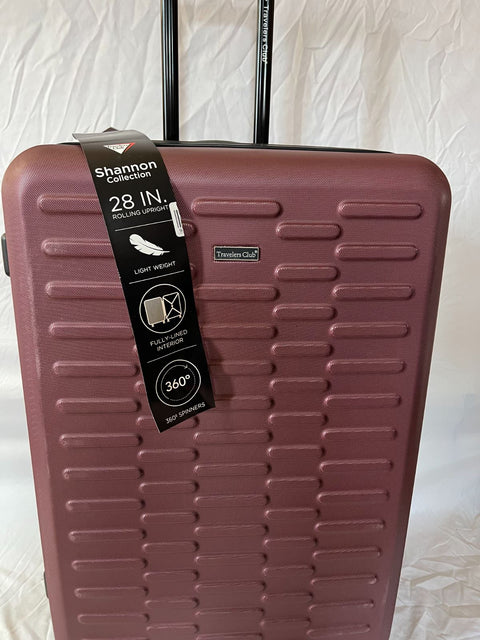 $360 Travelers Club Shannon Spinner Expandable Luggage 28" Large Check-In Wine