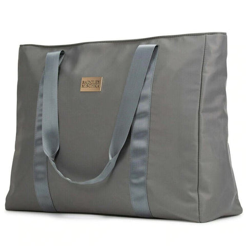 New BADGLEY MISCHKA NYLON TRAVEL TOTE WEEKENDER BAG - LIGHTWEIGHT BAG GRAY