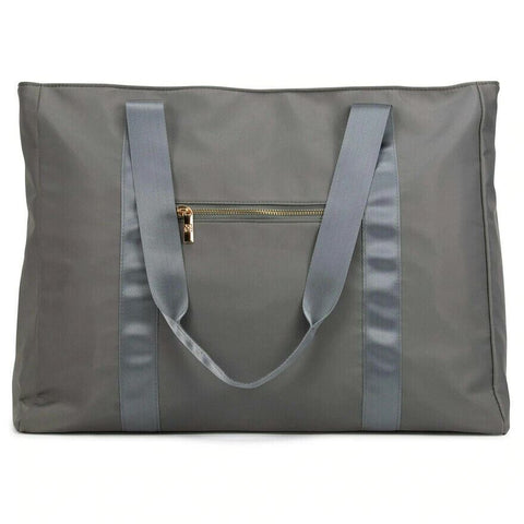 New BADGLEY MISCHKA NYLON TRAVEL TOTE WEEKENDER BAG - LIGHTWEIGHT BAG GRAY