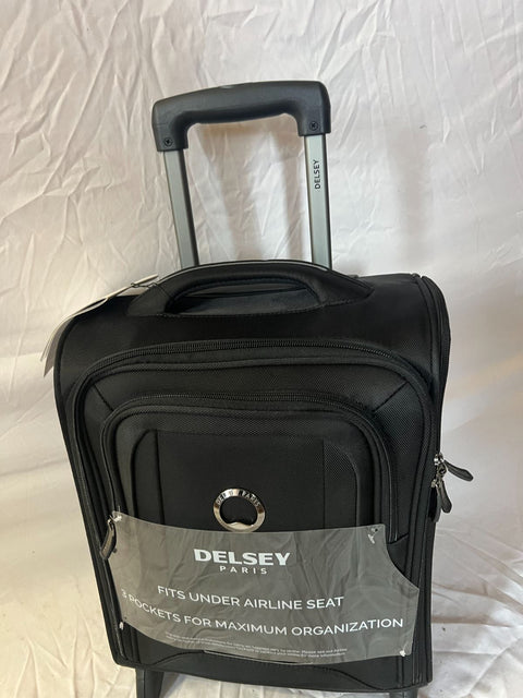 NEW DELSEY OPTIMAX LITE 15" UNDERSEATER ROLLING CARRY ON TOTE BLACK