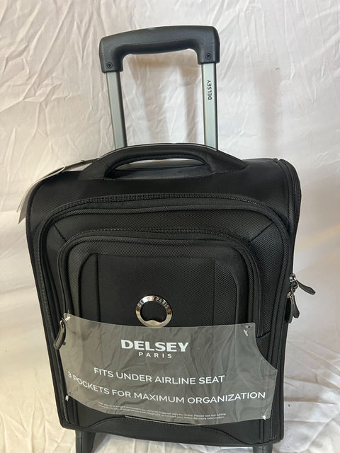 NEW DELSEY OPTIMAX LITE 15" UNDERSEATER ROLLING CARRY ON TOTE BLACK