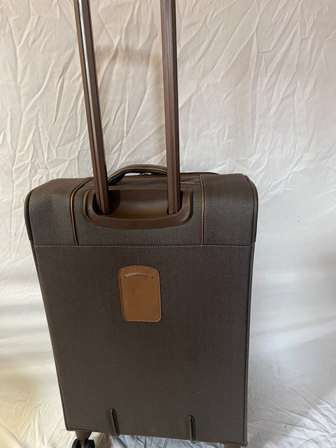 $380 New London Fog Castle 24" Expandable Spinner Luggage Suitcase Gray