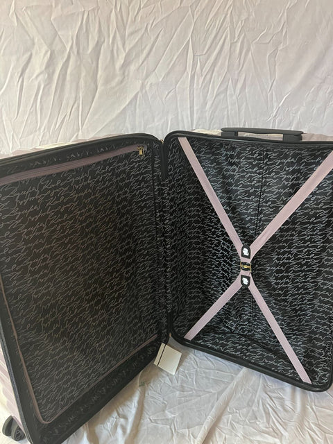 $780 Karl Lagerfeld Paris Purple Chevron Hard Spinner Luggage Suitcase 28"