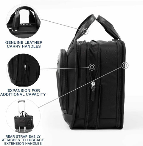 New Travelpro Platinum Elite-16-Inch Expandable Business Briefcase Shadow Black