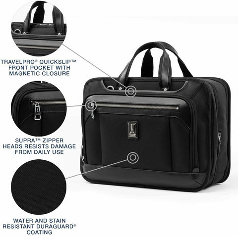 New Travelpro Platinum Elite-16-Inch Expandable Business Briefcase Shadow Black