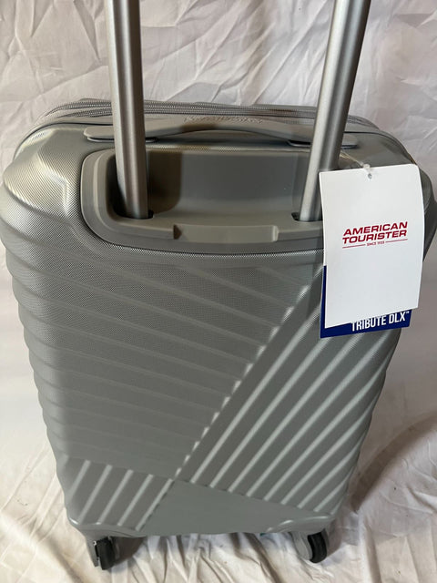 $250 New American Tourister DLX 20" Expandable Spinner Luggage Carry-On Silver