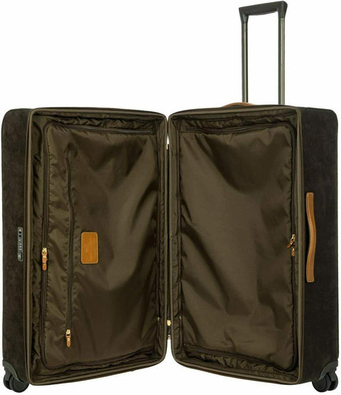 New Brics Life Spinner 30" Split Frame Luggage Suitcase Olive Suede