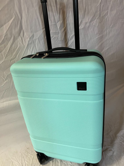 $360 New iPack Glide Hard Side Luggage Carry On Suitcase Aqua Blue 20"