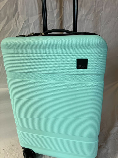 $360 New iPack Glide Hard Side Luggage Carry On Suitcase Aqua Blue 20"