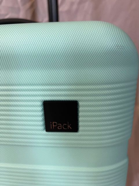 $360 New iPack Glide Hard Side Luggage Carry On Suitcase Aqua Blue 20"