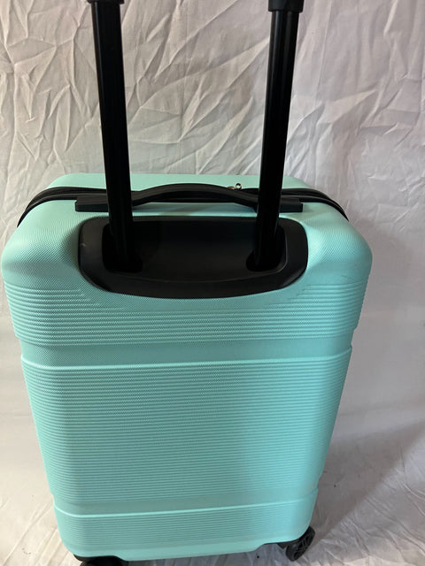 $360 New iPack Glide Hard Side Luggage Carry On Suitcase Aqua Blue 20"
