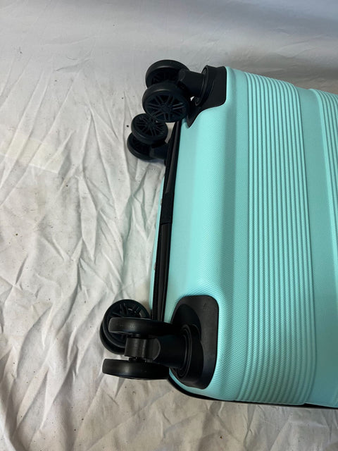 $360 New iPack Glide Hard Side Luggage Carry On Suitcase Aqua Blue 20"