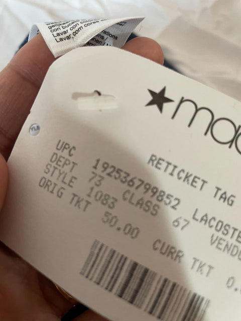 New Lacoste Men's Hat Beanie Blue Logo Knitted Cap