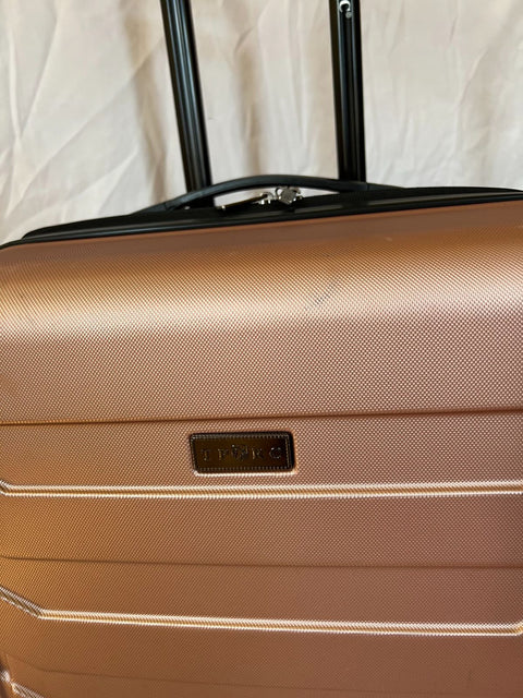 Travelers Club Madison Expandable Spinner Luggage Pink 24" Medium Suitcase