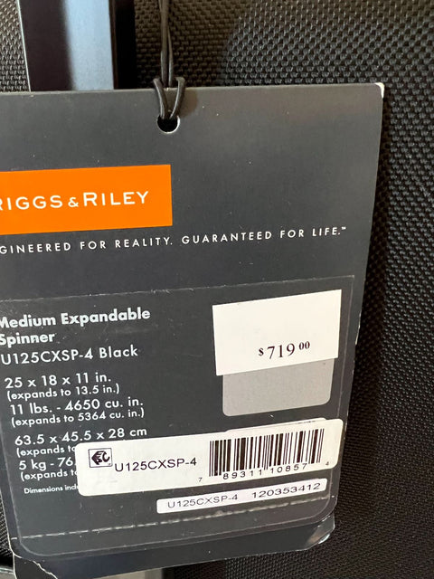 New Briggs & Riley Baseline Medium Expandable Spinner Luggage Suitcase 25"