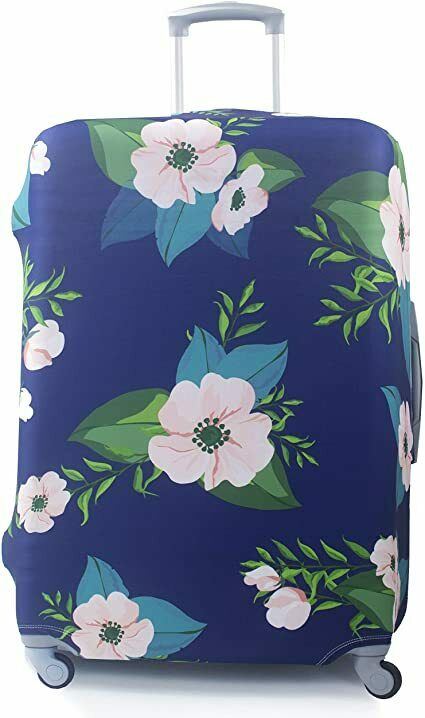 American Green Travel 28-30 in. Blue Floral Suitcase Protector Luggage Cover