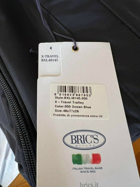 New Brics X Travel 2.0 30” Spinner Suitcase Lightweight Soft Blue Luggage