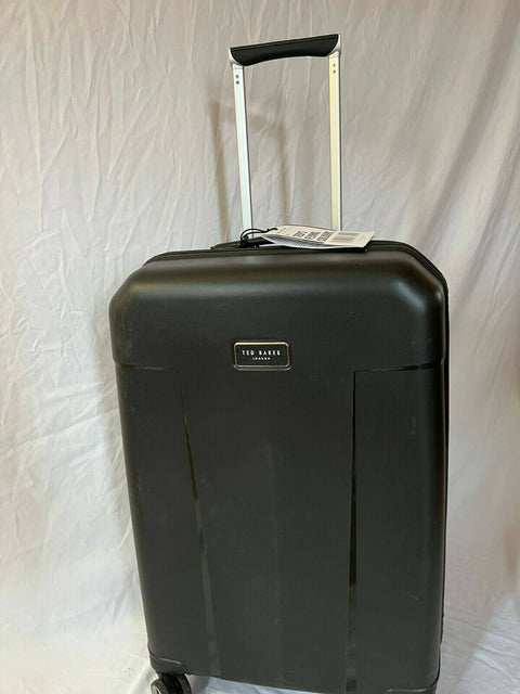 Ted Baker Flying Colours Hardside Trolley Luggage (Jet Black, Checked-Medium)