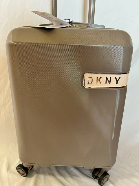 $495 DKNY Rapture 21" HardCase Spinner Suitcase Luggage Carry On Gray