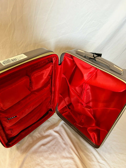 $495 DKNY Rapture 21" HardCase Spinner Suitcase Luggage Carry On Gray