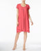 NY Collection Women Pink Inverted-Pleat Chiffon Tunic Dress Petite M