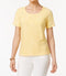 Alfred Dunner Women Yellow Floral Eyelet-Lace Blouse Top X-Large XL