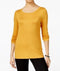 Cable & Gauge Women's Gold Long Sleeve Knit Tee Blouse Top  Large L