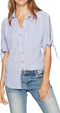WILLIAM RAST Women Cotton Striped Button Down Shirt Top M